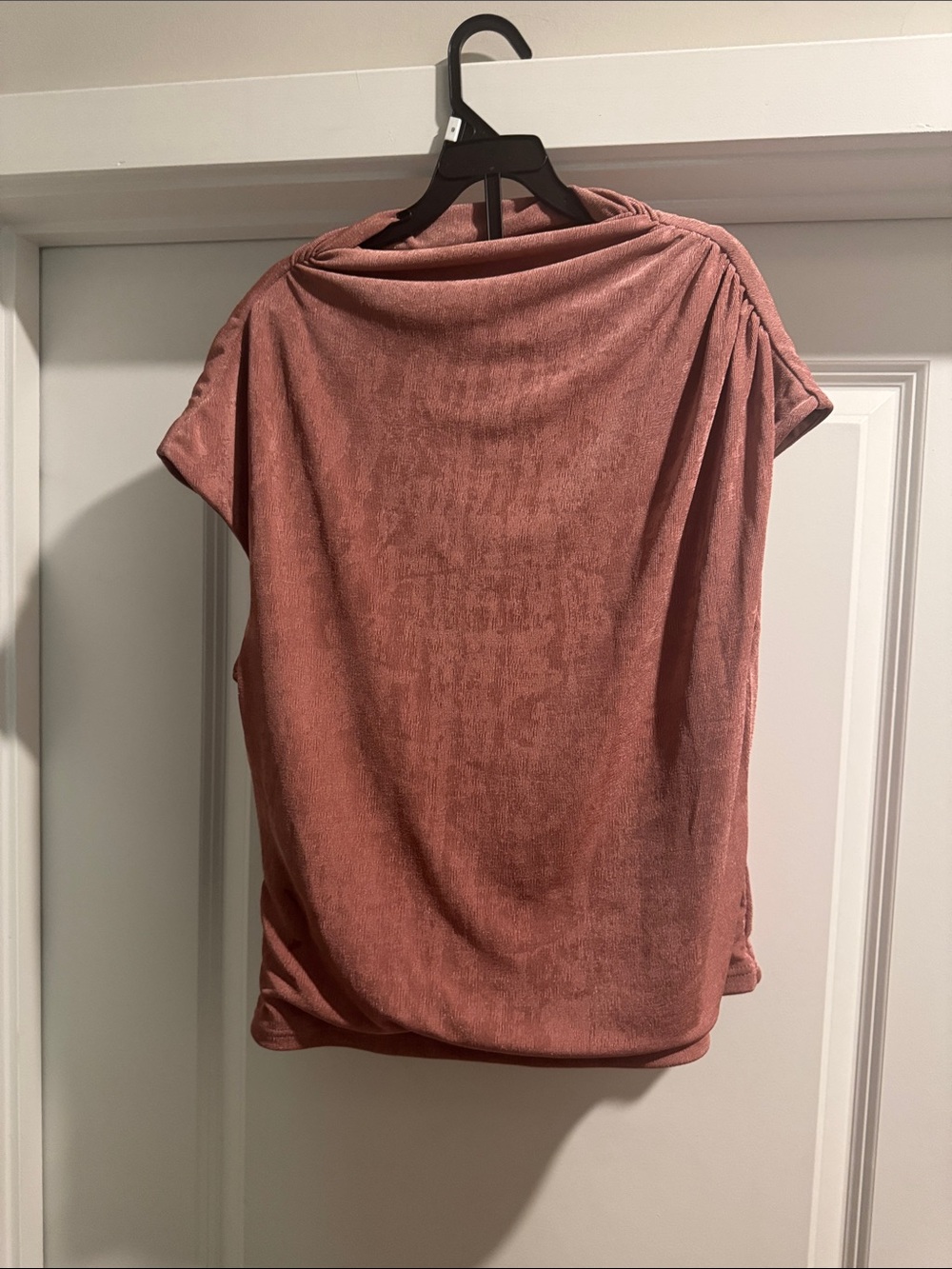 Women's Draped Short-Sleeve Top in Dusty Rose